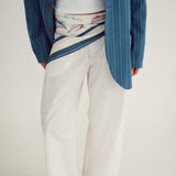 Maggie Marilyn Silk Scarf in Sail Boats - detail view