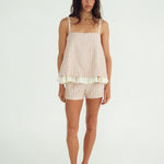 Maggie Marilyn Someday Soon Top in Strawberry and Cream Stripe - detail view