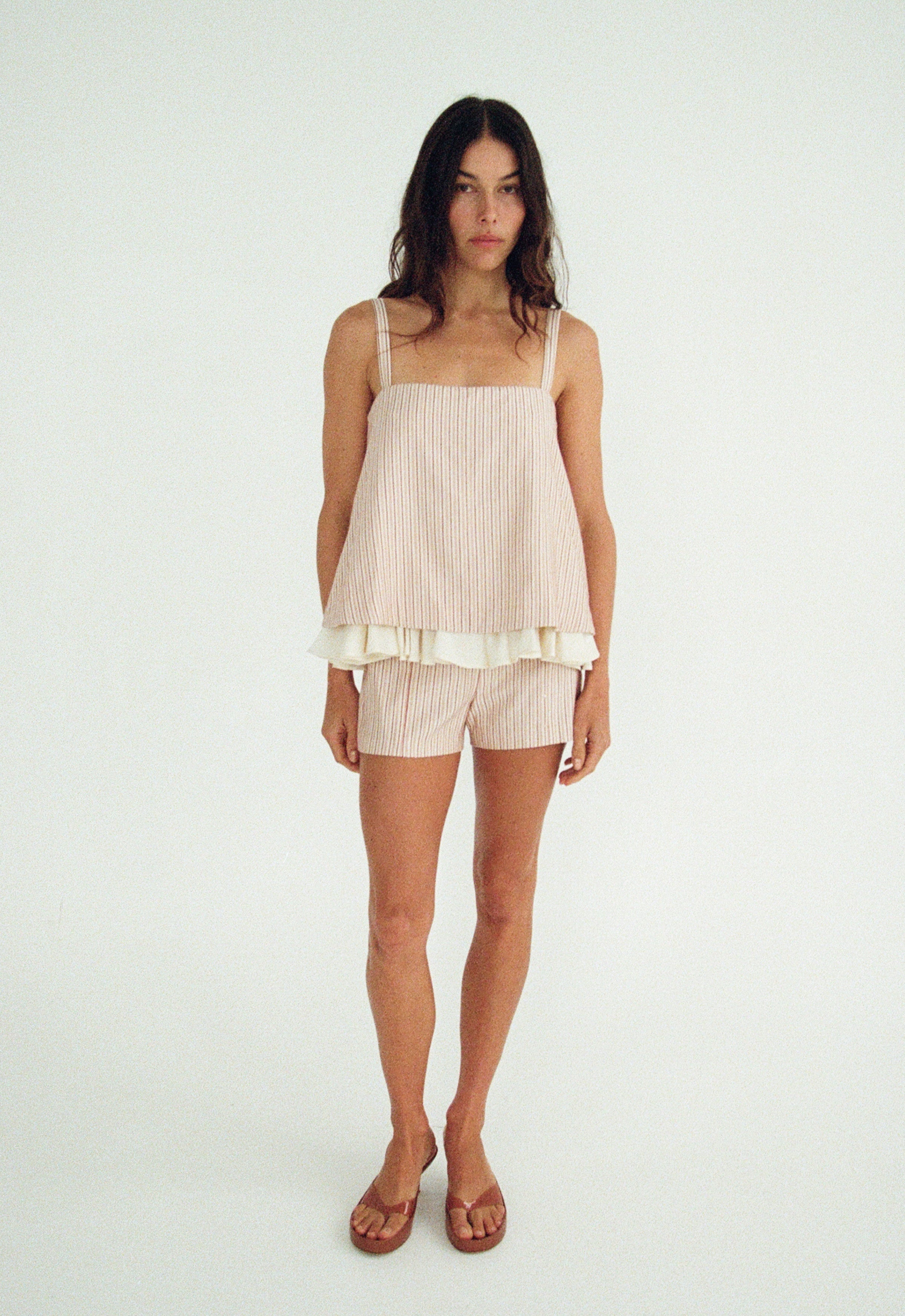 Maggie Marilyn Someday Soon Top in Strawberry and Cream Stripe - detail view