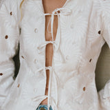 Maggie Marilyn The Years Are Short Top in Embroidered White - detail view