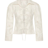 Maggie Marilyn The Years Are Short Top in Embroidered White