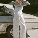 Maggie Marilyn Things Are Looking Up Elastic Waist Pant in White - side view