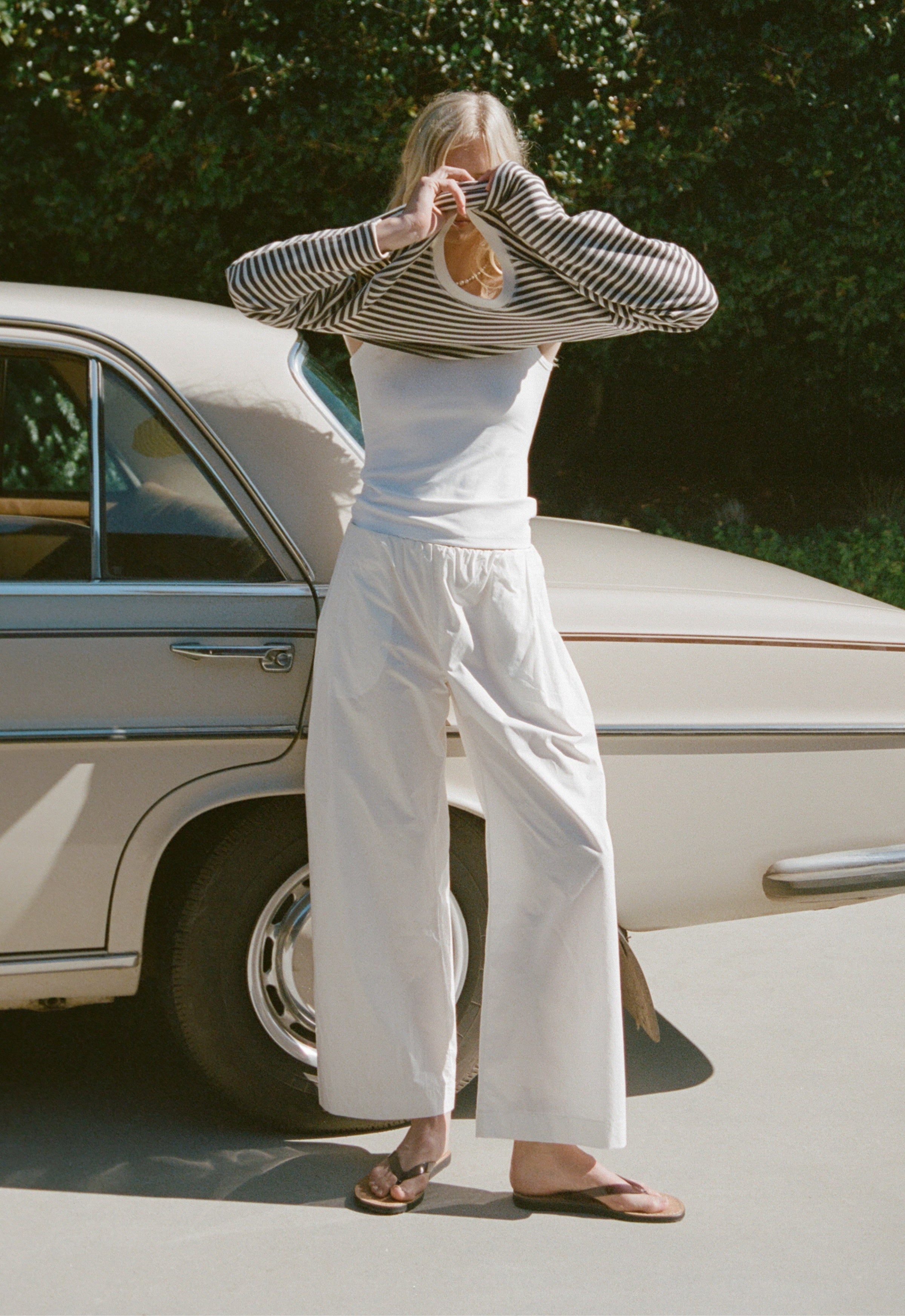Maggie Marilyn Things Are Looking Up Elastic Waist Pant in White - side view