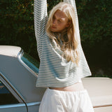 Maggie Marilyn Things Are Looking Up Elastic Waist Pant in White - detail view