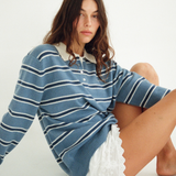 Maggie Marilyn This Must Be The Place Sweater in Vintage Navy Stripe - styled look