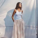 Maggie Marilyn A Good Thing Going Skirt in Milk Cream Embroidery