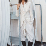 Maggie Marilyn Love Is The Compass Blazer in Midnight Navy and Cream Milk Stripe