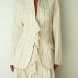 Maggie Marilyn Love Is The Compass Blazer in Midnight Navy and Cream Milk Stripe