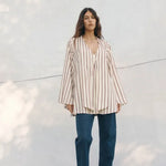 Maggie Marilyn The Good Kind of Nerves Mini in Midnight Cherry and Milk  Cream Stripe