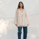 Maggie Marilyn The Good Kind of Nerves Mini in Midnight Cherry and Milk  Cream Stripe