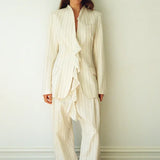 Maggie Marilyn Things Are Looking Up Pant in Navy and Milk Stripe