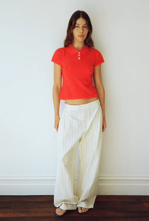 Maggie Marilyn Things Are Looking Up Pant in Navy and Milk Stripe