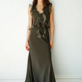 Maggie Marilyn Weak In The Knees Dress Driftwood Green Khaki Olive