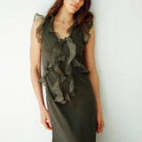 Maggie Marilyn Weak In The Knees Dress Driftwood Green Khaki Olive