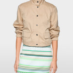 Marc Cain 3115 Jacket in Light Stone - close up