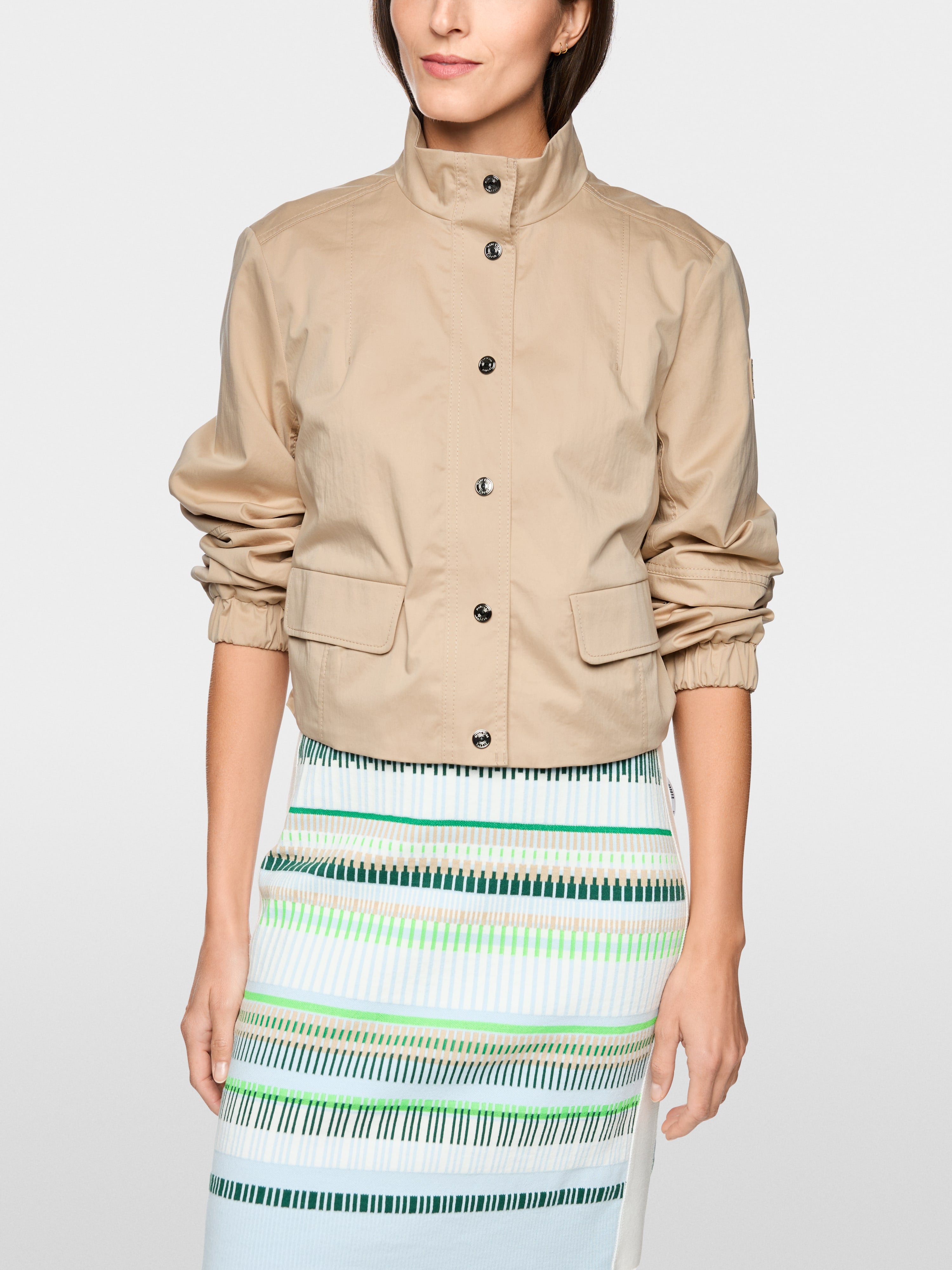 Marc Cain 3115 Jacket in Light Stone - close up