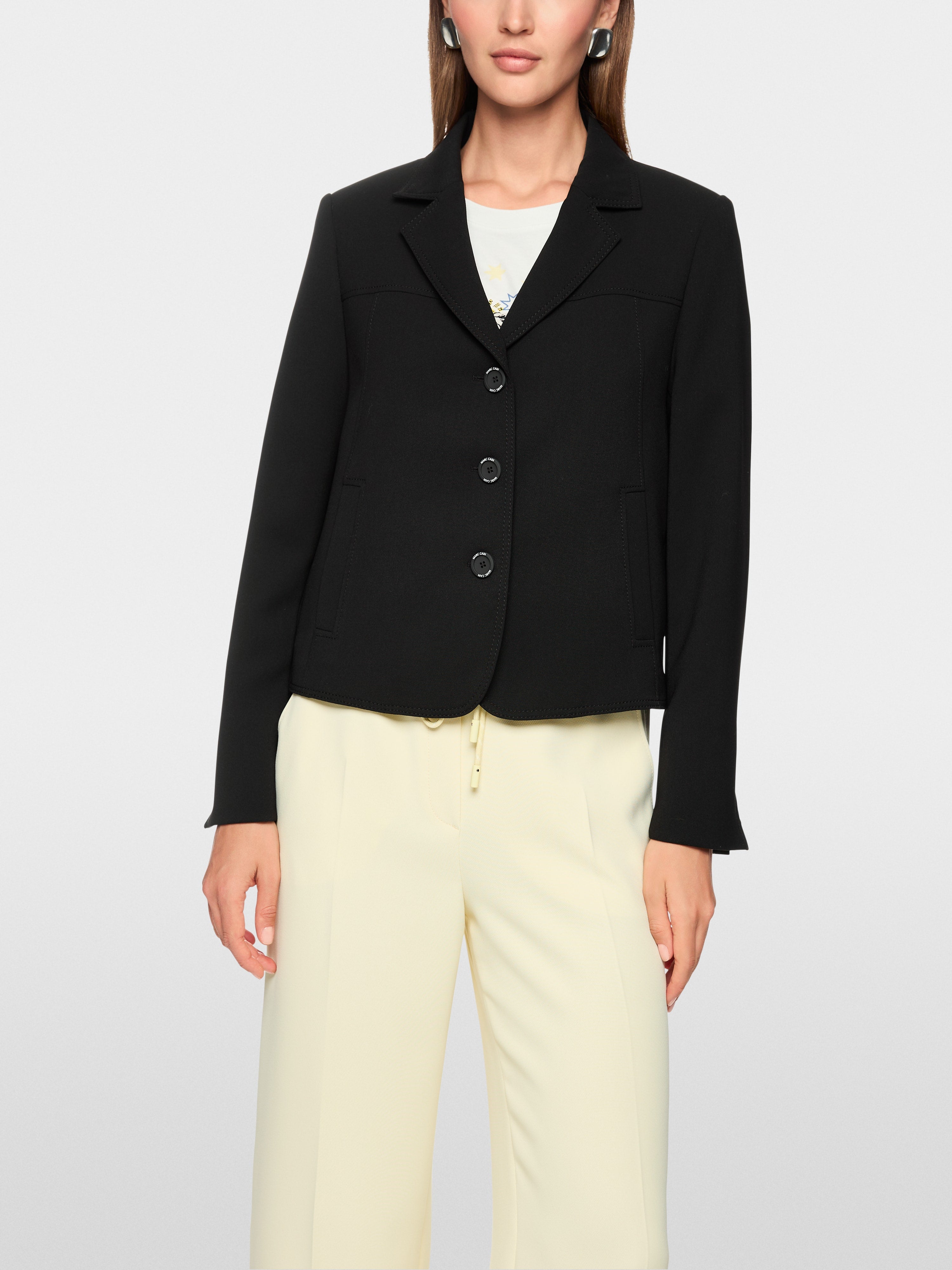 Marc Cain 3412 Blazer in Black - close up