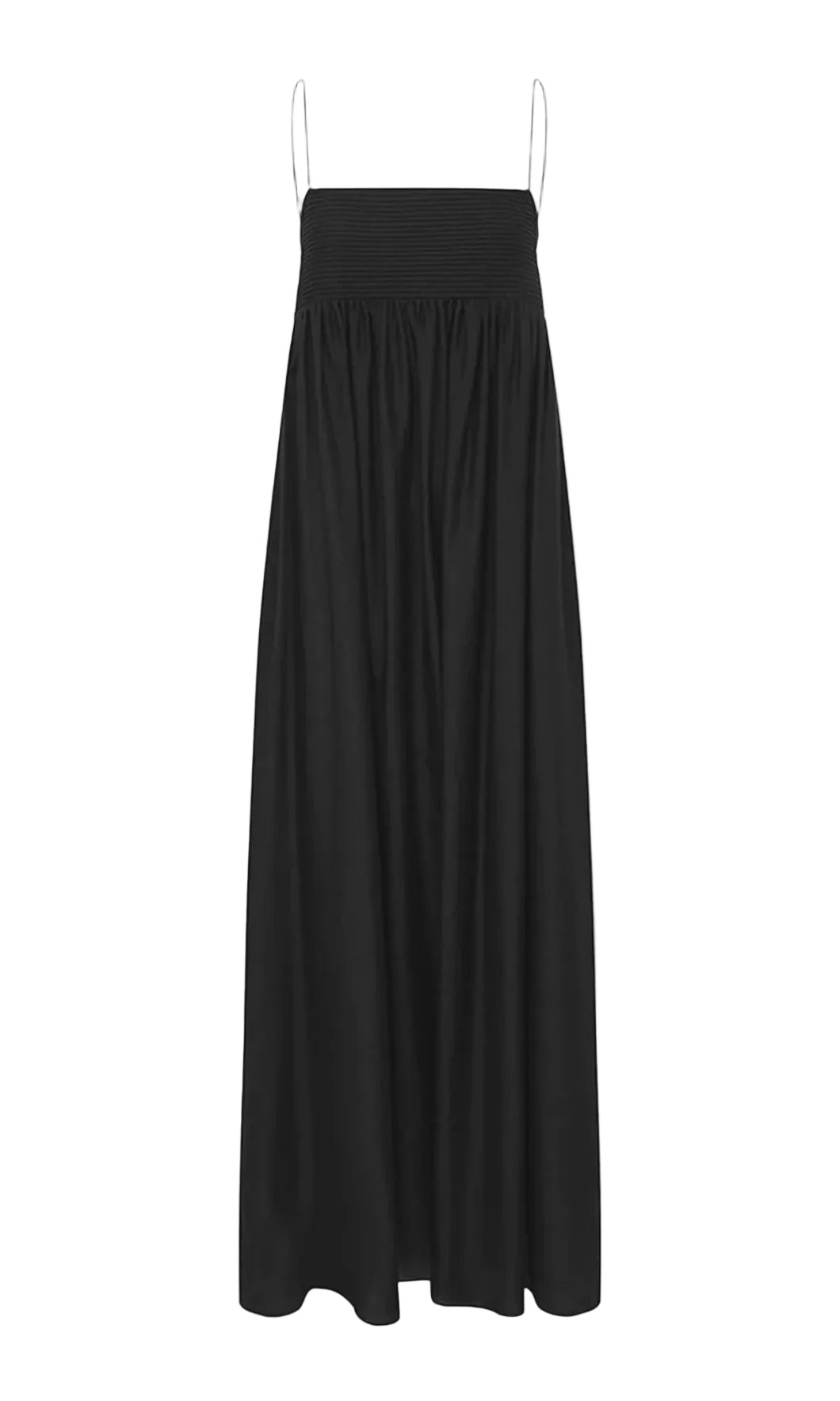 Matteau Empire Pintuck Bodice Dress in Black