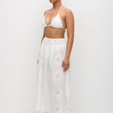 Matteau Broderie Midi Skirt in White - styled look