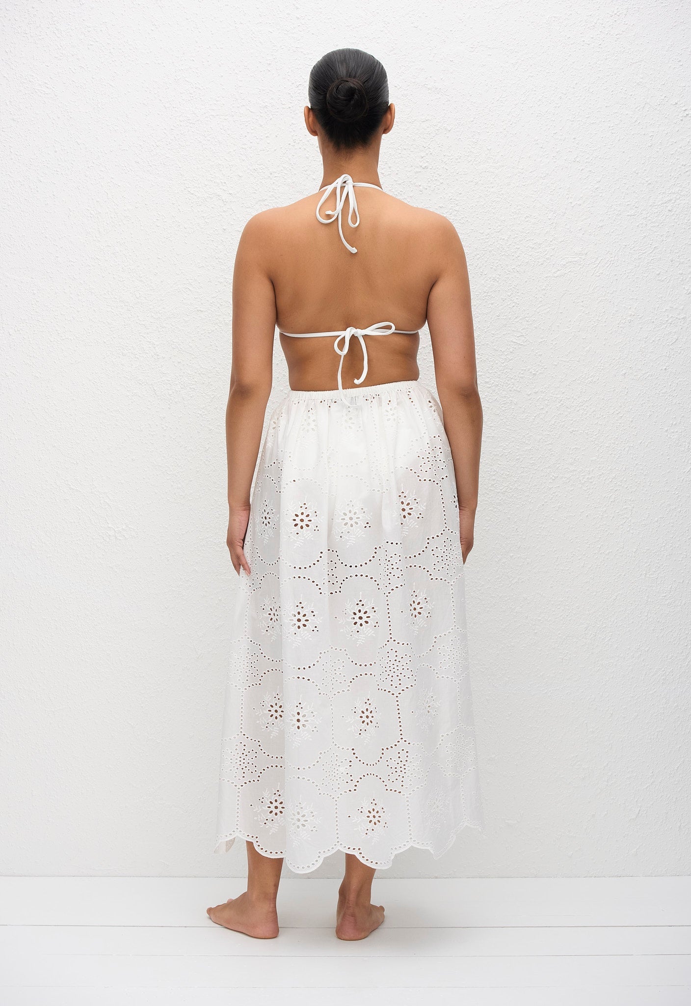 Matteau Broderie Midi Skirt in White - outfit inspiration