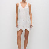 Matteau Broderie Tank Mini Dress in White - side view
