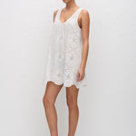 Matteau Broderie Tank Mini Dress in White - styled look