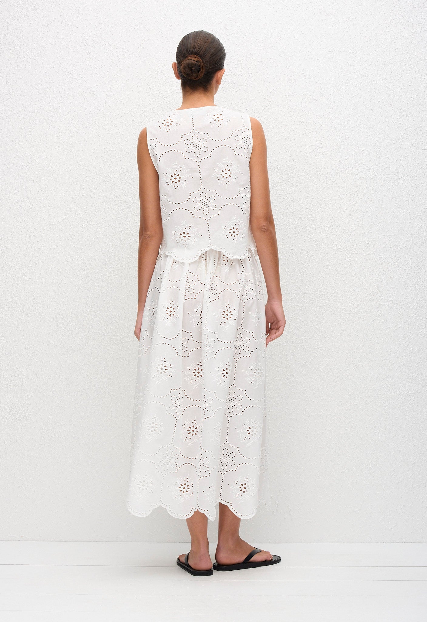 Matteau Broderie Tie Blouse in White - outfit inspiration