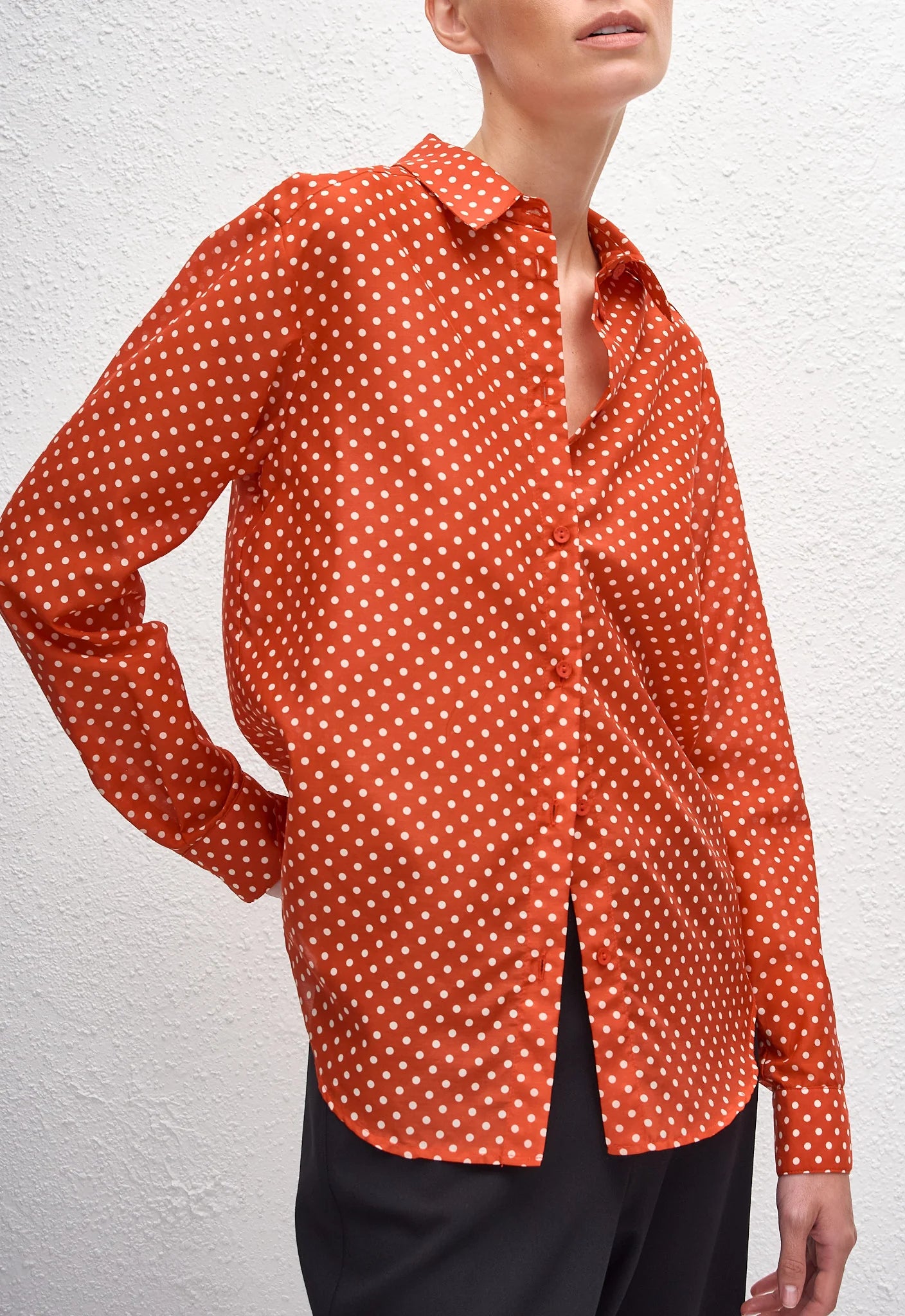 Matteau Classic Shirt in Tomato Polka Dot