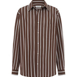 Matteau Classic Stripe Shirt in Chocolate Stripe