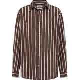 Matteau Classic Stripe Shirt in Chocolate Stripe