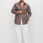 Matteau Classic Stripe Shirt in Chocolate Stripe
