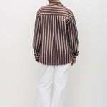 Matteau Classic Stripe Shirt in Chocolate Stripe