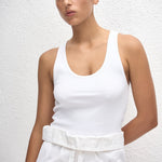 Matteau Classic Rib Tank in Chalk - side view
