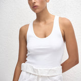 Matteau Classic Rib Tank in Chalk - side view