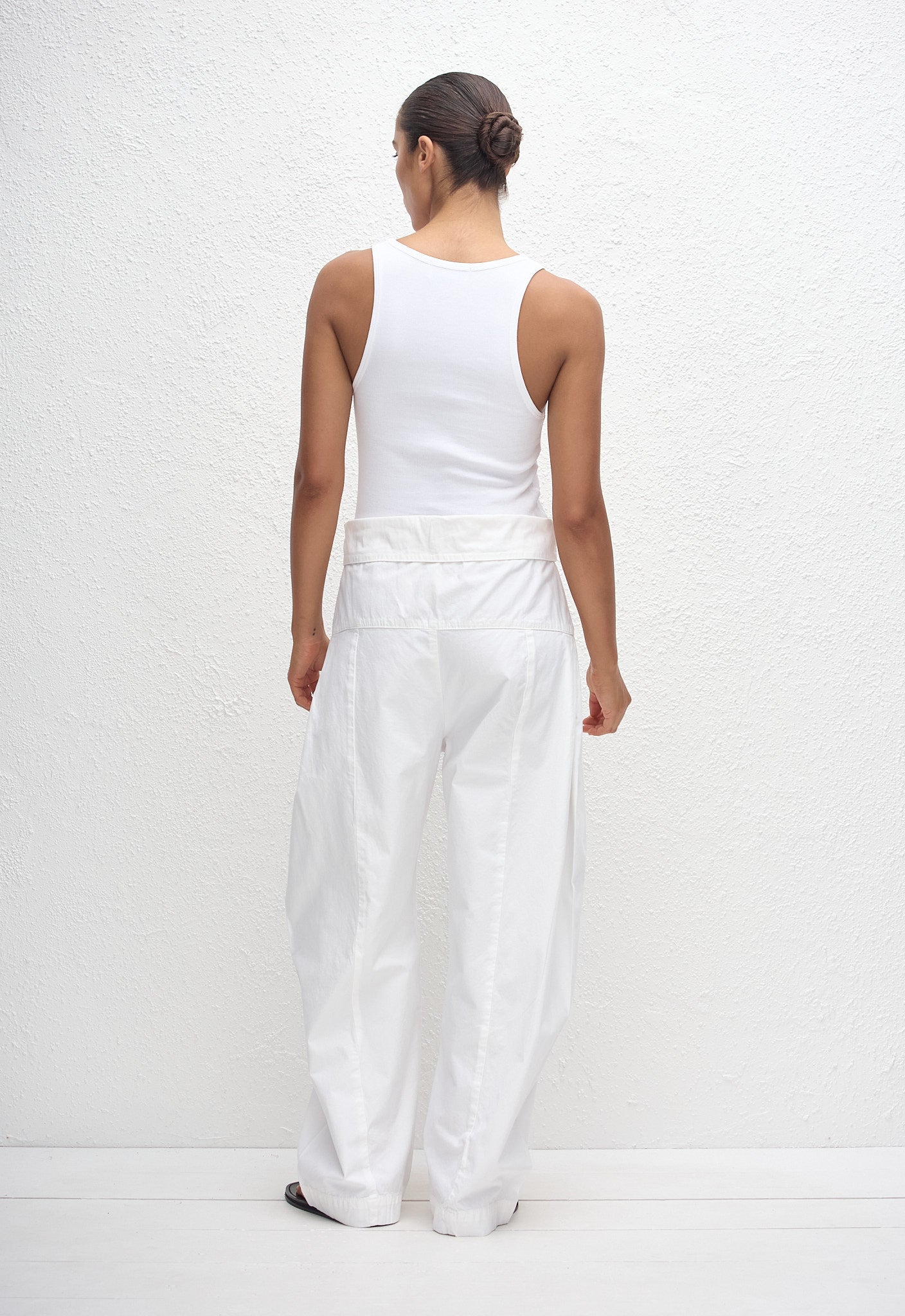 Matteau Classic Rib Tank in Chalk - detail view