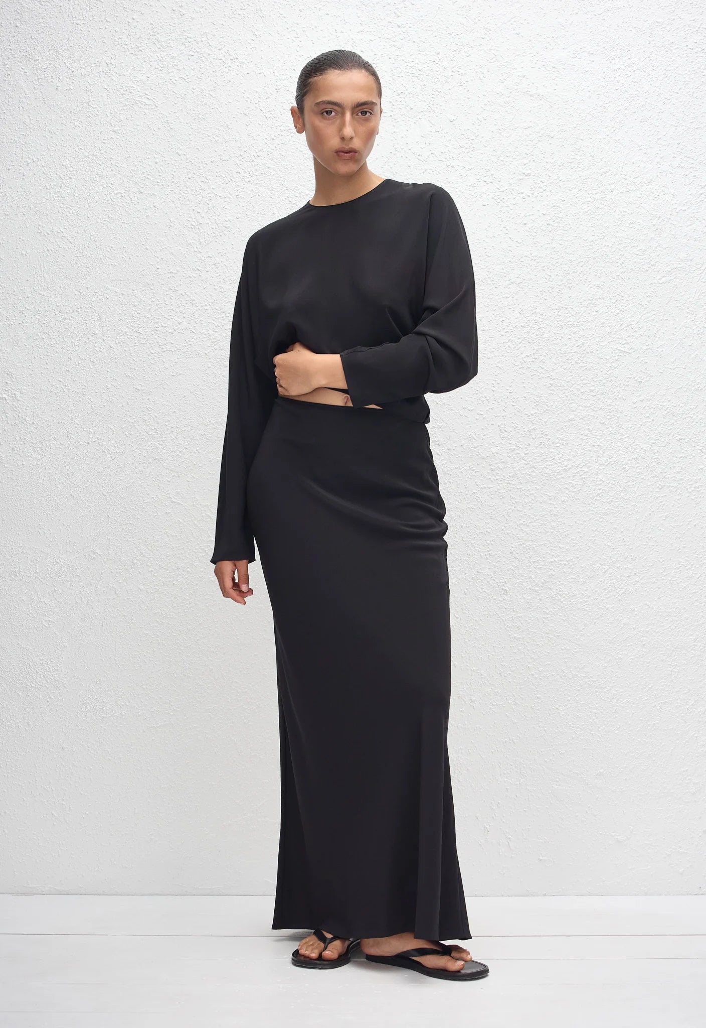 Matteau Dolman Silk Blouse in Black