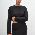Matteau Dolman Silk Blouse in Black