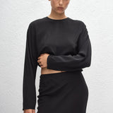 Matteau Dolman Silk Blouse in Black