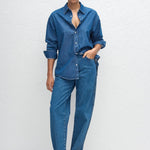 Matteau Denim Shirt in Classic Wash - side view
