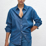 Matteau Denim Shirt in Classic Wash - detail view