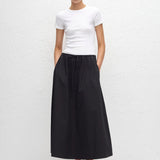 Matteau Drawcord Skirt in Black - side view