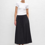 Matteau Drawcord Skirt in Black - detail view