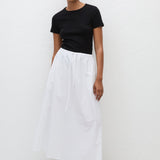 Matteau Drawcord Skirt in White - detail view