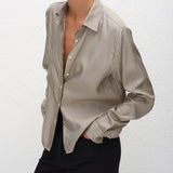 Matteau Fine Stripe Silk Shirt in Monaco Stripe