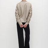 Matteau Fine Stripe Silk Shirt in Monaco Stripe