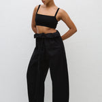 Matteau Fisherman Drawcord Pant in Black - detail view