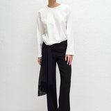 Matteau Fringe Scarf in Black - side view