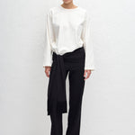 Matteau Fringe Scarf in Black - detail view