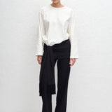 Matteau Fringe Scarf in Black - detail view