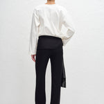 Matteau Fringe Scarf in Black - styled look